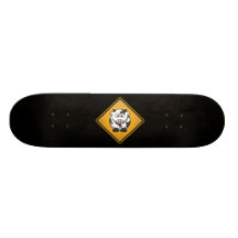 Cartoon Cow Warning Sign Skateboards