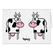 Cartoon Cows Love Greeting Card