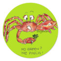 Cartoon Crab with Clover Sticker