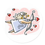 Cartoon Cupid With Bow Valentines Design stickers