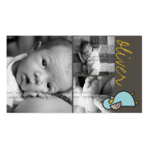 Cartoon Cute Duckie Photo Birth Announcement Gift Business Card Templates