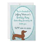 Cartoon Dachshund Childrens Birthday Invitation
