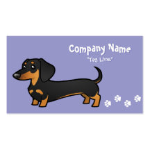Cartoon Dachshund (smooth coat) Business Cards