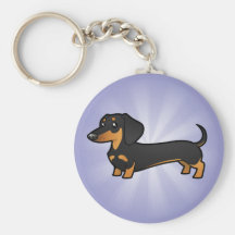 Cartoon Dachshund (smooth coat) Keychain