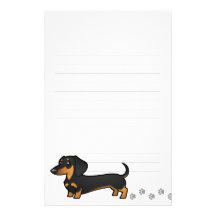 Cartoon Dachshund (smooth coat) Stationery