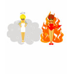 Cartoon Devil and Angel Girl Tshirt - Customised