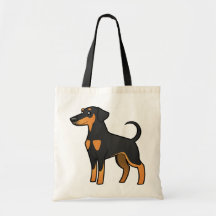 Cartoon Doberman Pinscher (floppy ears) Bag