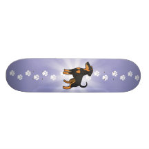 Cartoon Doberman Pinscher (floppy ears) Skate Board