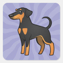 Cartoon Doberman Pinscher (floppy ears) Sticker