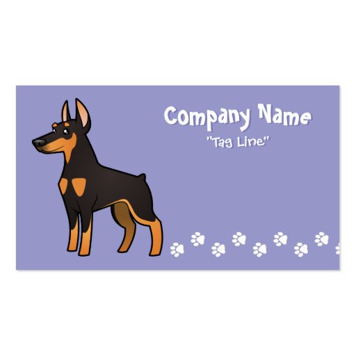 Cartoon Doberman Pinscher (pointy ears) Business Card Templates