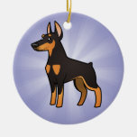 Cartoon Doberman Pinscher (pointy ears) Christmas Ornaments