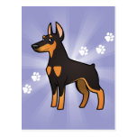 Cartoon Doberman Pinscher (pointy ears) Postcard