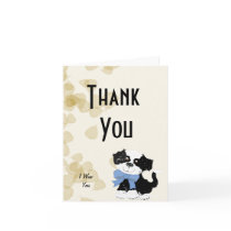 Cartoon Dog - B/W ~ Tan Leaves Design Greeting Cards
