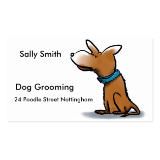 Cartoon dog business card IE: dog grooming Pack Of Standard Business Cards