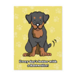 Cartoon Dog Rottweiler Postcard