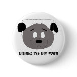 Cartoon Dog With Headphones buttons