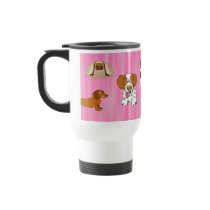 Cartoon Dogs Dog Lover Pink Stainless Travel Mug