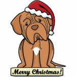 Cartoon Dogue de Bordeaux Christmas Ornament photo sculptures