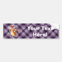 Cartoon Dragon; Purple Bumper Stickers