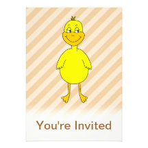 Cartoon Duck. Personalized Invitation
