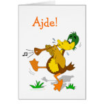 Cartoon Duck Playing Zurna Card Template