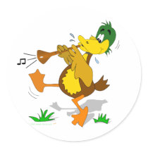 Cartoon Duck Playing Zurna Stickers