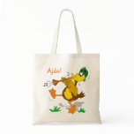 Cartoon Duck Playing Zurna Tote Bag