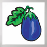 cartoon eggplant poster
