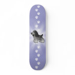 Cartoon English Cocker Spaniel skateboards