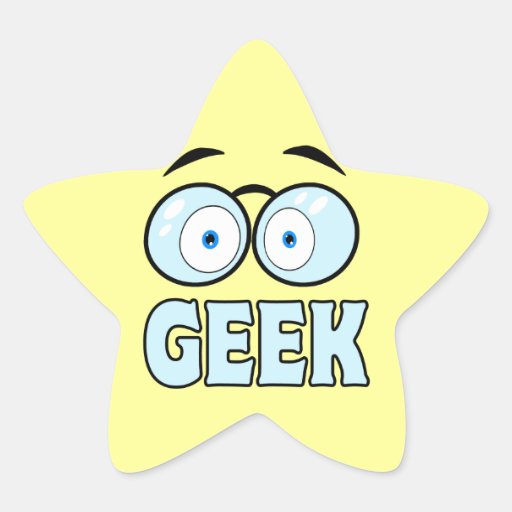 Cartoon Eyes With Glasses GEEK Star Stickers