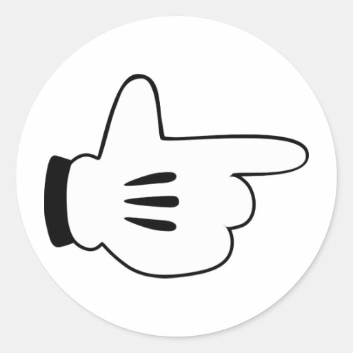 cartoon finger gun round sticker Zazzle