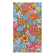 Cartoon flowers business card templates