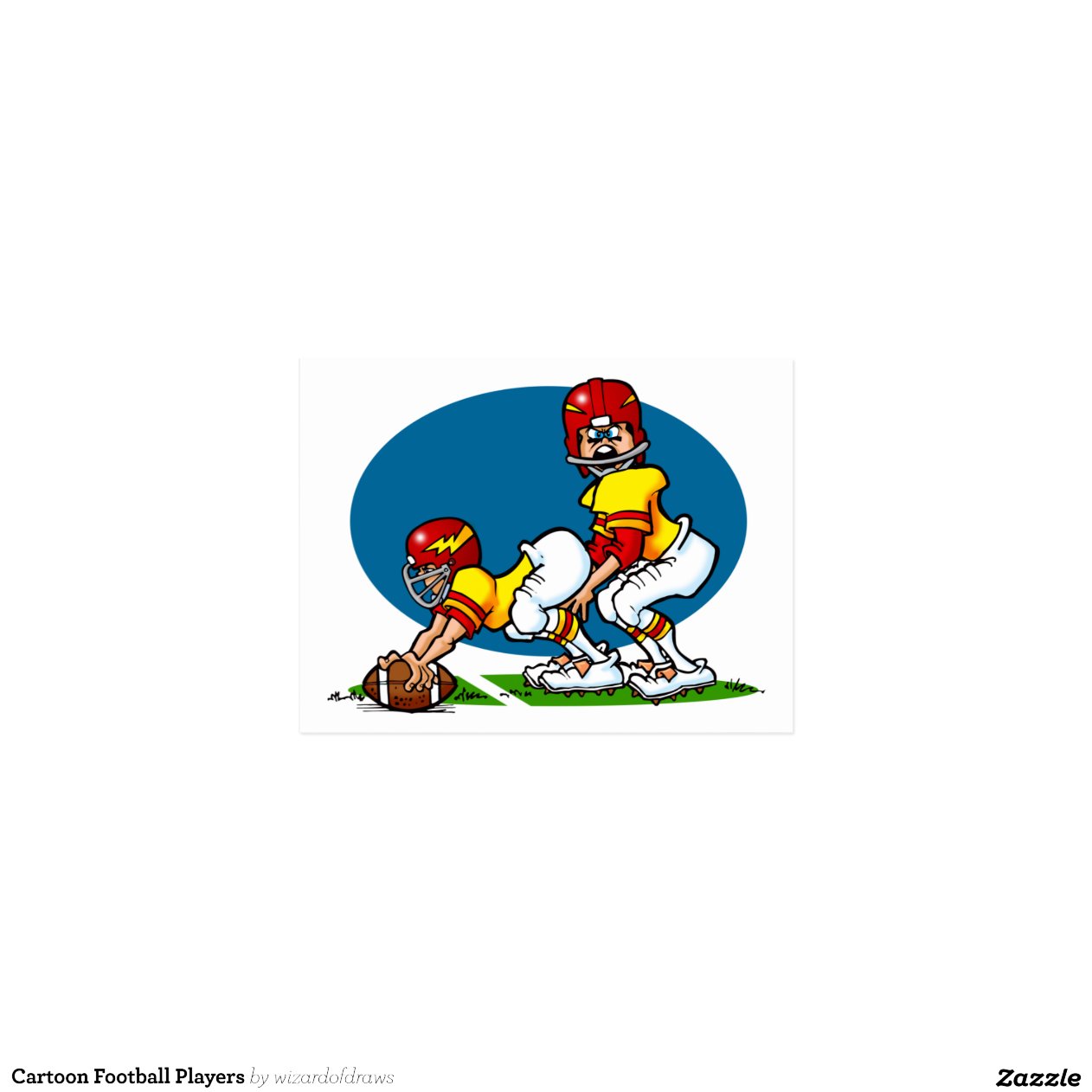 Cartoon Football Players Zazzle