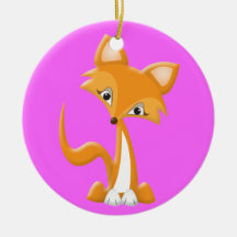 Cartoon Foxy Fox Christmas Tree Ornament