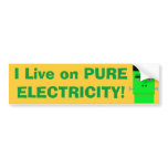 Cartoon Frankenstein Pure Electricity bumper stickers