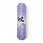 Cartoon French Bulldog skateboards