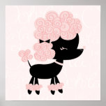 Cartoon French Poodle Children's Wall Art posters