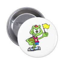 Cartoon Frog Athlete Pinback Button