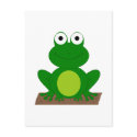 Cartoon frog on a log postcards