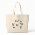 Cartoon Funny Face Eyes Tote Bag
