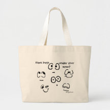 Cartoon Funny Face Eyes Tote Bag