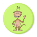 Cartoon funny monkey (Hi!) magnets