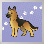 Cartoon German Shepherd posters