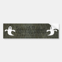 Cartoon Ghosts Vintage Grunge Happy Halloween Bumper Stickers