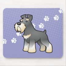 Cartoon Giant/Standard/Miniature Schnauzer Mouse Pads