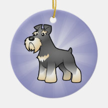 Cartoon Giant/Standard/Miniature Schnauzer Ornament