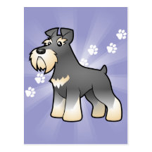 Cartoon Giant/Standard/Miniature Schnauzer Post Card
