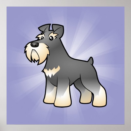 Cartoon Giant/Standard/Miniature Schnauzer | Zazzle