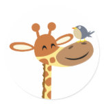 Cartoon Giraffe and Friend sticker