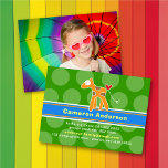 Cartoon Giraffe Kid Photo Profile / Name Card business cards